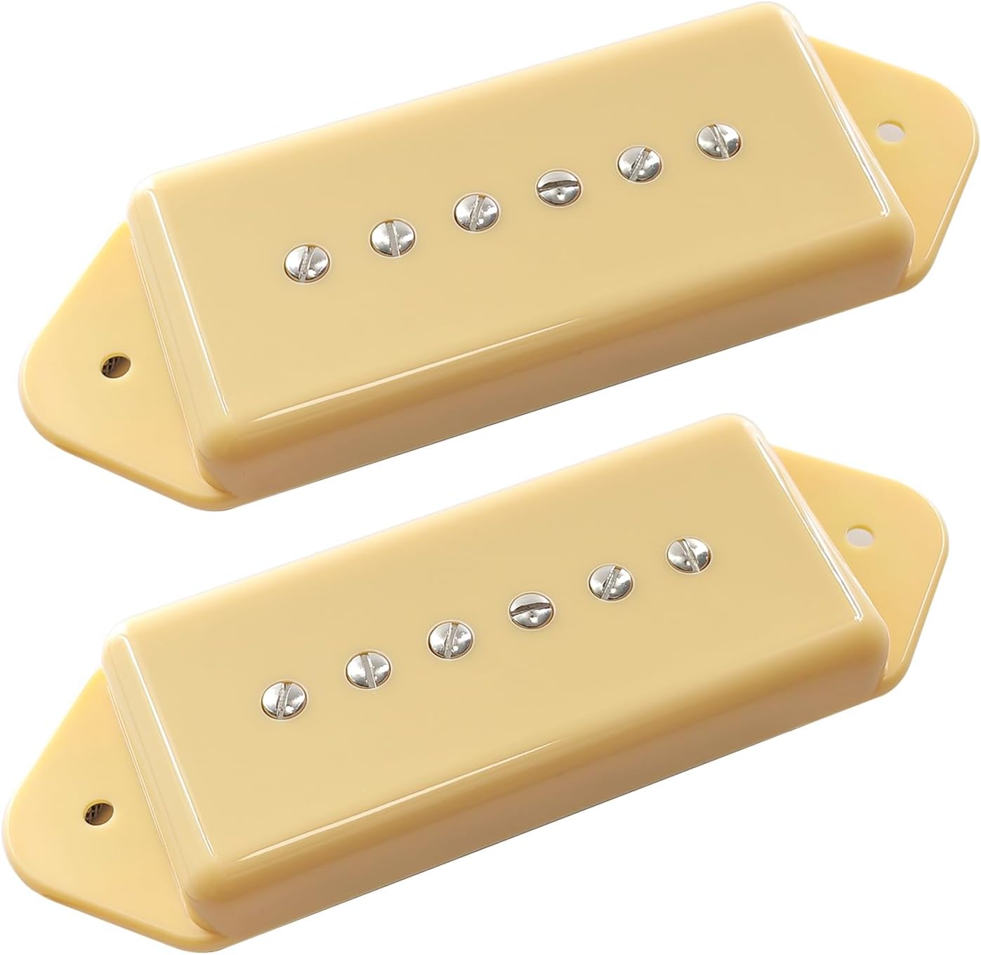 Pro P90-BLA High output Alnico 5 P90 Dogear Single Coil Pickup for LP SG Electric Guitar Neck Bridge Pickups Set, Cream