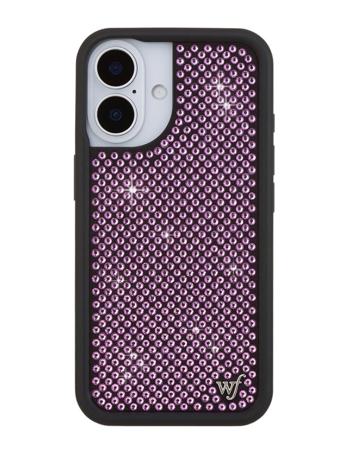 Image of Wildflower Cases - Compatible with iPhone 16 | Protective Black Bumper, 6.5ft Drop Test Certified, Women Owned Small Business | Trendy Sparkle New Cute Diamond | Rhinestone Collection - Pink