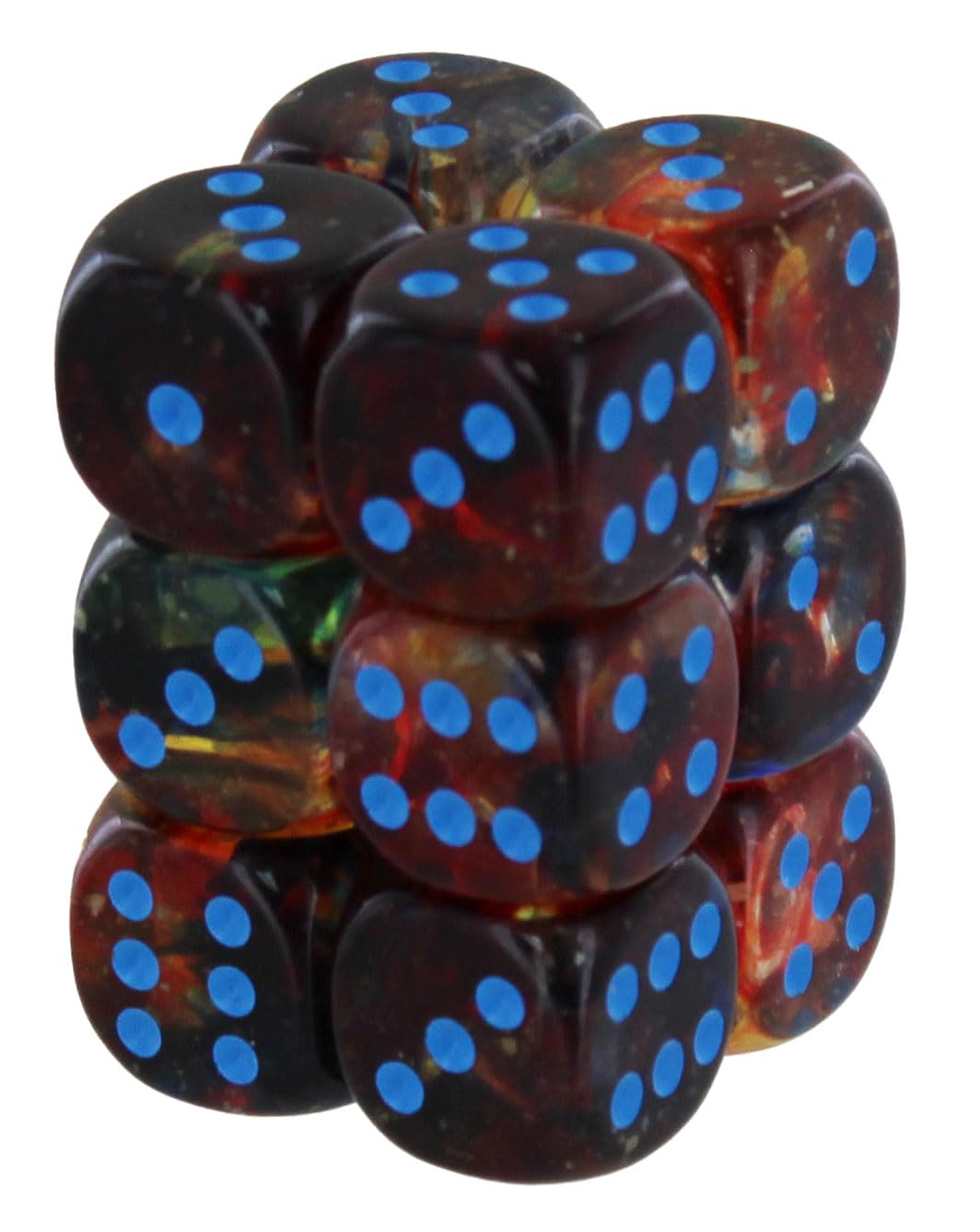 Amazon.com: Chessex Nebula 16mm d6 Primary/Blue w/Luminary Dice