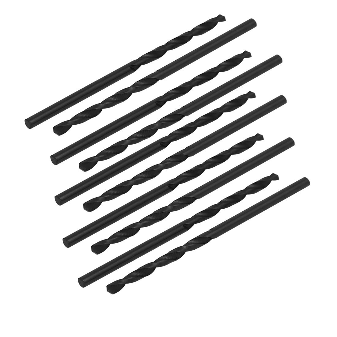 Aexit 2mm Dia Tool holder 49mm Long HSS Spiral Flute Straight drill hole Twist Drill Bit Black 10pcs Model:95as393qo175