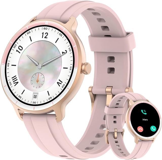 Montre intelligente pour hommes femmes, appel Bluetooth, 1.27" HD Tracker de fitness écran tactile, 100+ Modes sportifs, AI Incorporé, Coeur Rate/Sleep/Step/SpO2 Surveiller, IP68 Imperméable, Smartwatch pour Android iPhone