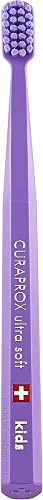 Curaprox Kids Ultra-Soft Toothbrush, Purple I Gentle Oral Care for Children’s Sensitive Gums I 5,500 CUREN® Bristles for Effective Plaque Removal, Single Pack