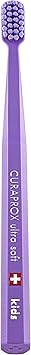 Curaprox CS Kids Toothbrush for Children Aged 412 | Ultra-Soft Gentle Cleaning | 5,500 Curen filaments | Single Pack | Purple