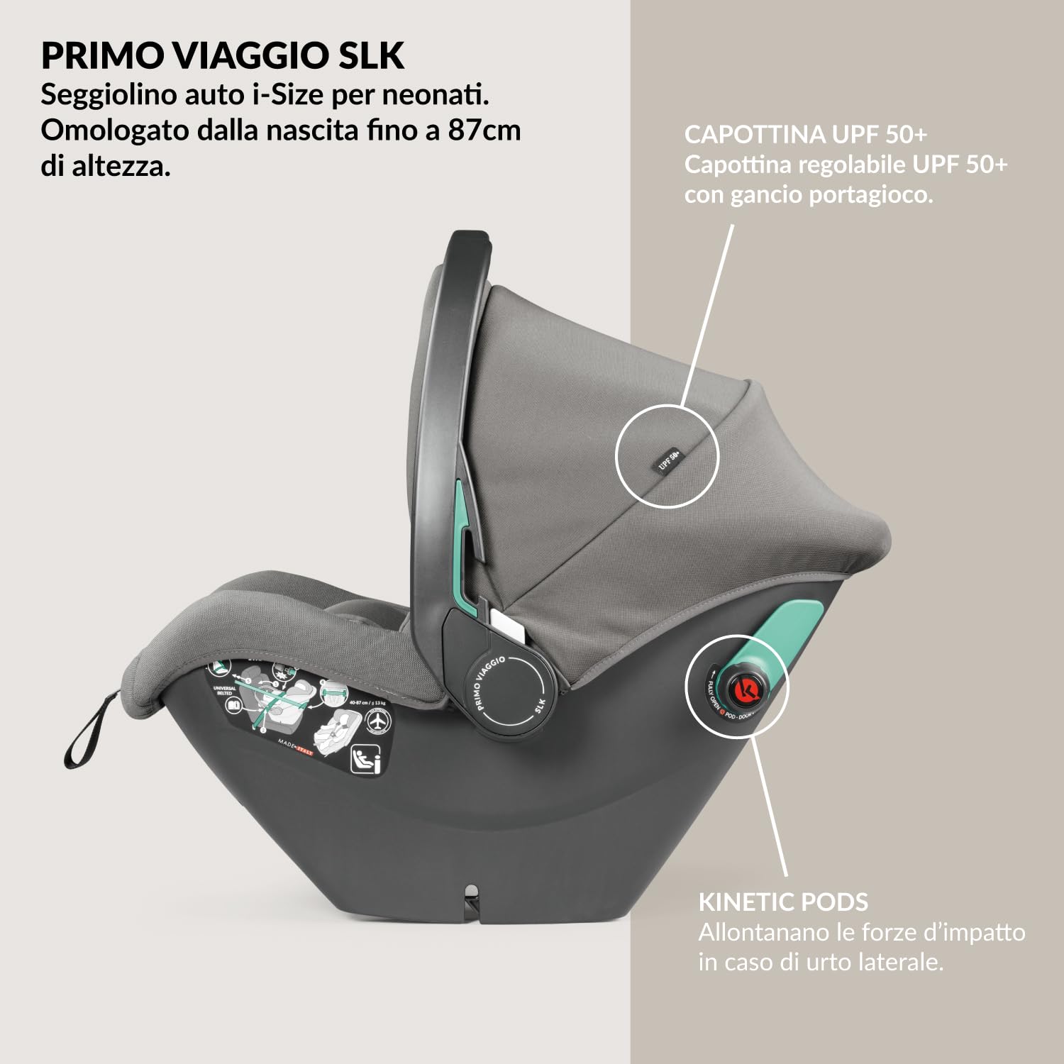 PEG Book Modular Passeggino Trio Neonati 0-4 Anni, Reversibile, Navicella, Seggiolino Auto i-Size, Mercury