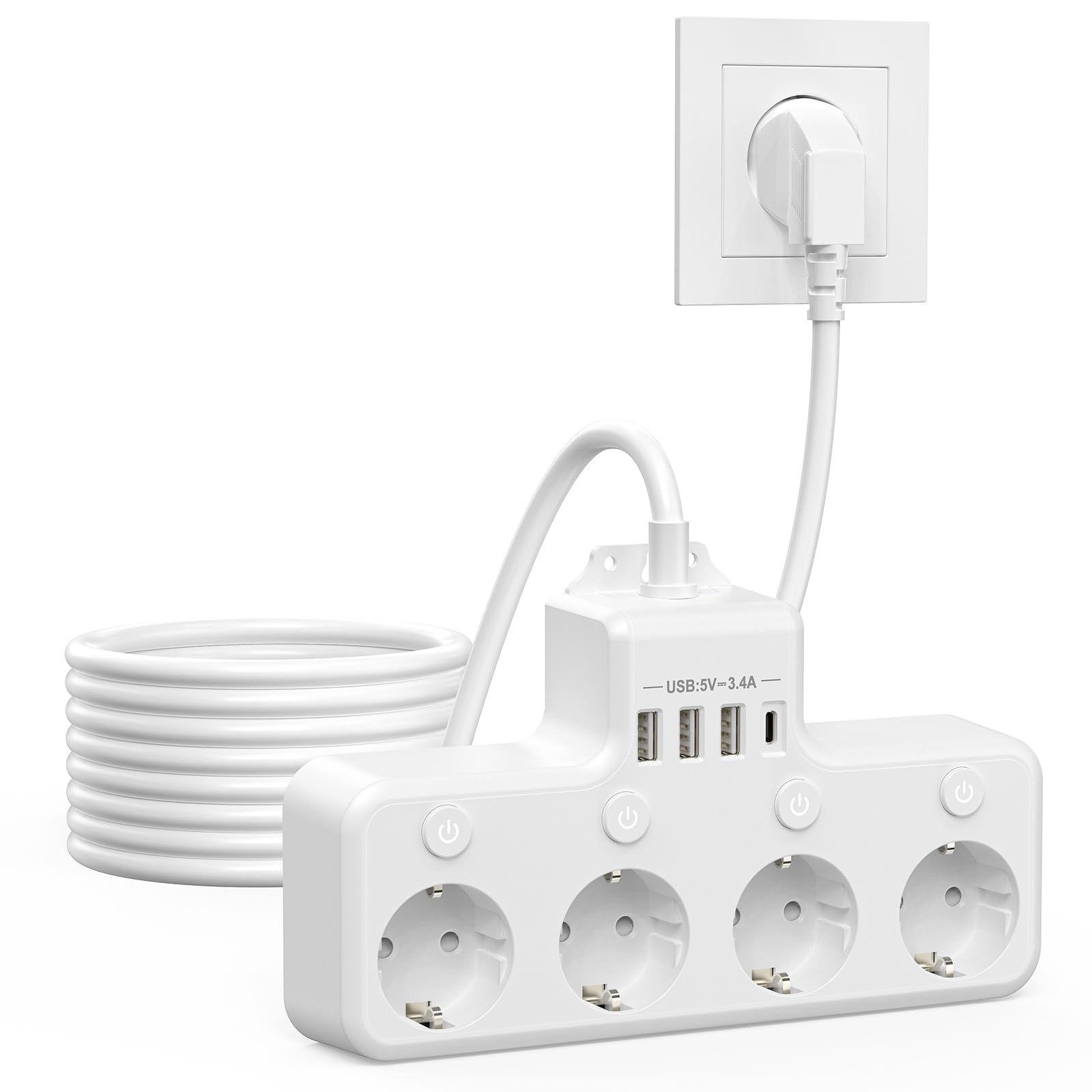 [2 Stück] HITRENDS Reiseadapter Schweiz Steckdosenadapter, A