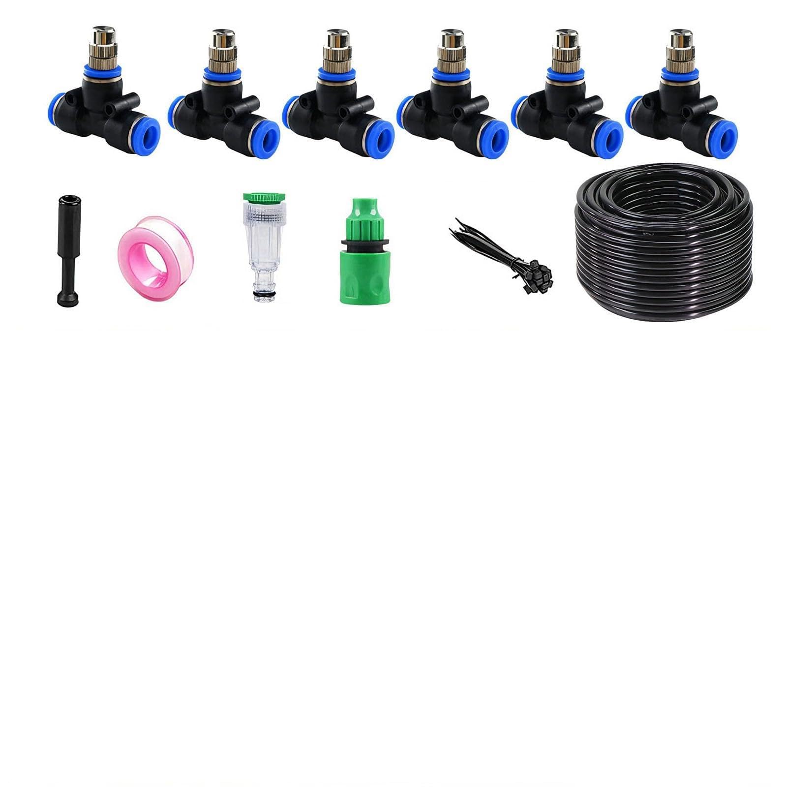 Kit di irrigazione a goccia connessione rapida Sistema per sistema da giardino con tubo 9/12 e accessori prato in serra nero 30m 912 pipe + 30 sets of quick-connect fittings