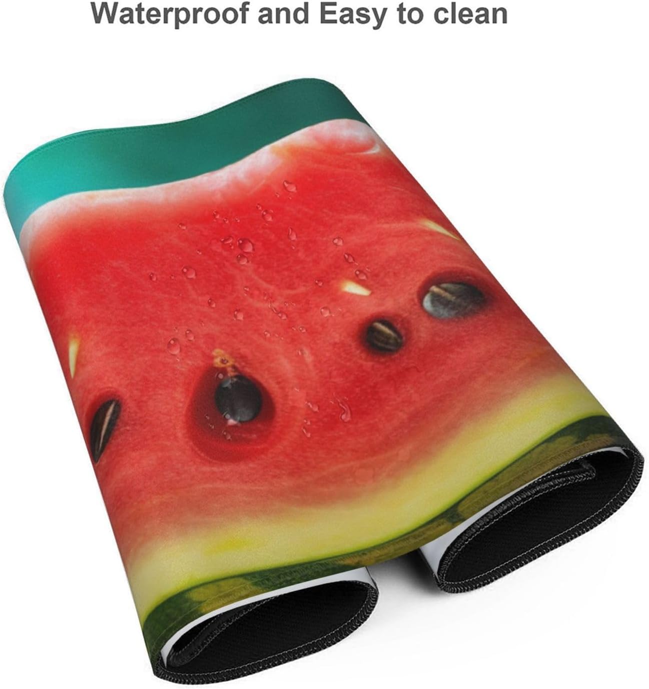 Large Gaming Mousepad with Non-Slip Rubber Base Extended Laptop Desk Pad 35.5x16 inch Long Computer Keyboard MouseMat Watermelon with Smiley Mousepad for Home Office Work