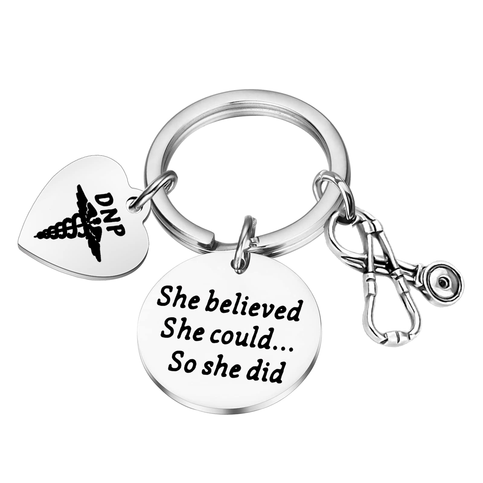 PLITI DNP Gift Doctor Of Nursing Practice Gift DNP Graduation Gift She Believed She Could So She Did Keychain