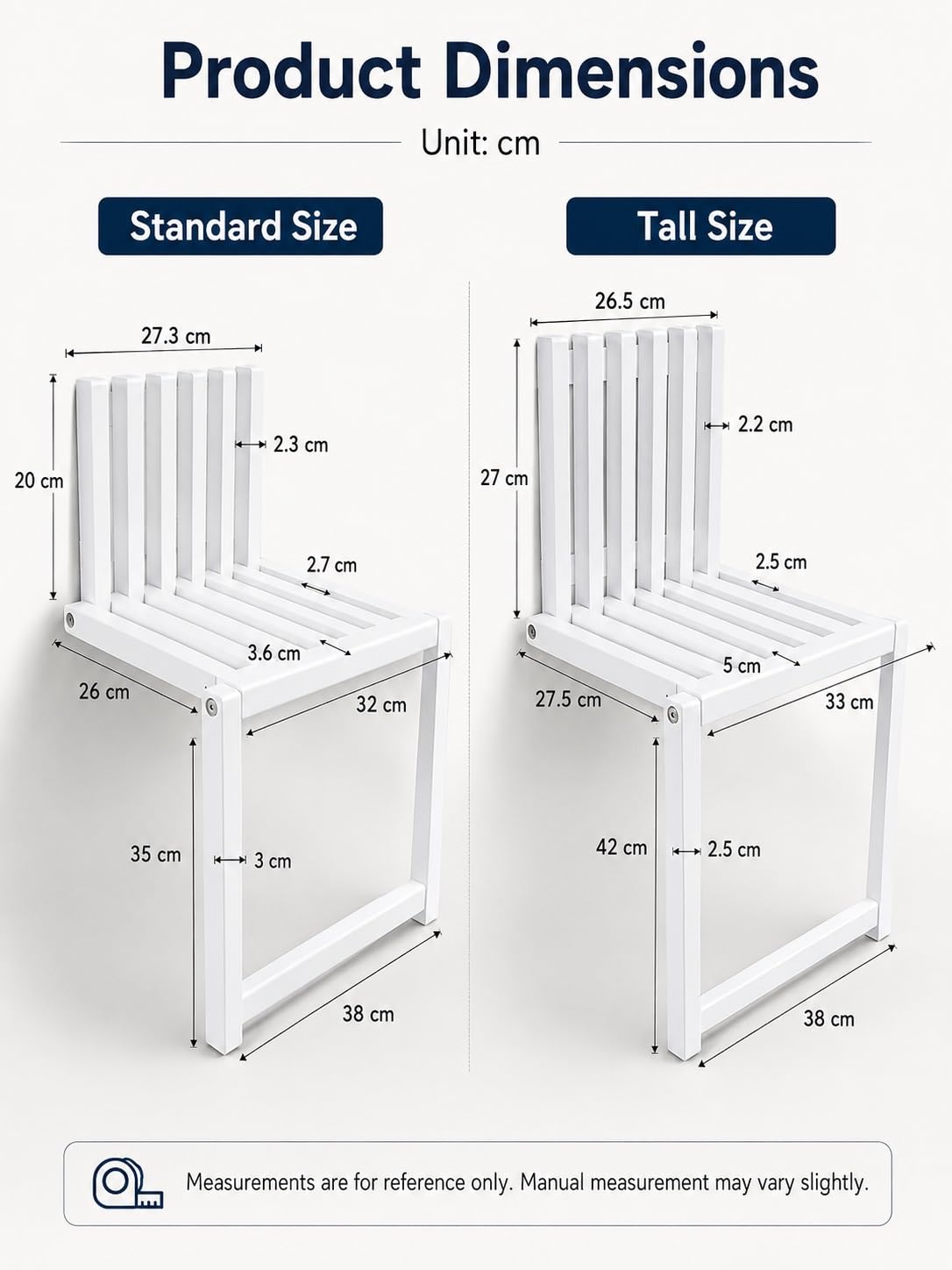 Genérico Asiento de Ducha Plegable de Pared, Taburete Abatible con Listones, Silla Compacta Ahorro de Espacio para Baño, Dormitorio, Balcón y Pasillo(Blue,H-35 CM)