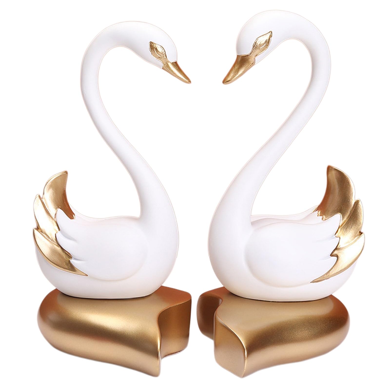 YXCQHZM 2 PCS Swan Statues, Sculpture Decoration, 1 Pair Of Swan Figures, Modern Sculpture Decorative Swan Figure Happiness and Harmony (B)