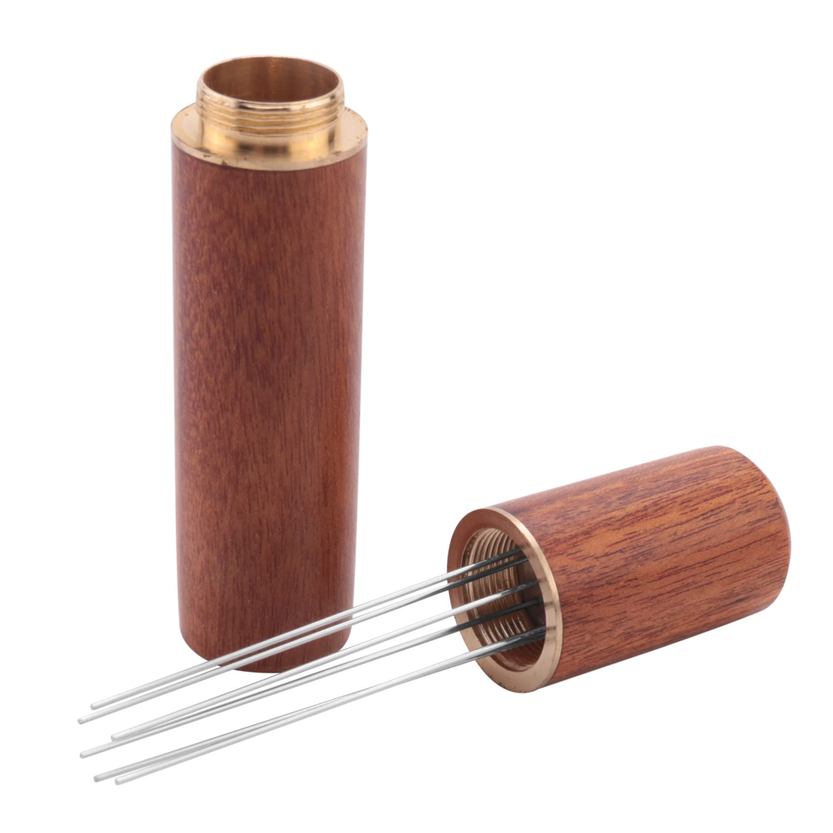 Knadgbft Wdt Tool Espresso Coffee Stirrer Espresso Distribution Tool,6 Needles Rosewood Color