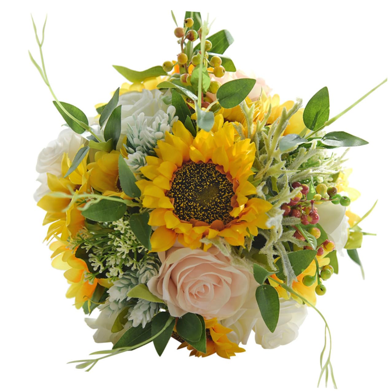 Künstlicher Sonnenblumen Brautstrauß aus Seide Langlebige Hochzeitsdekoration mit Zartem Design für Partys und Tanzveranstaltungen