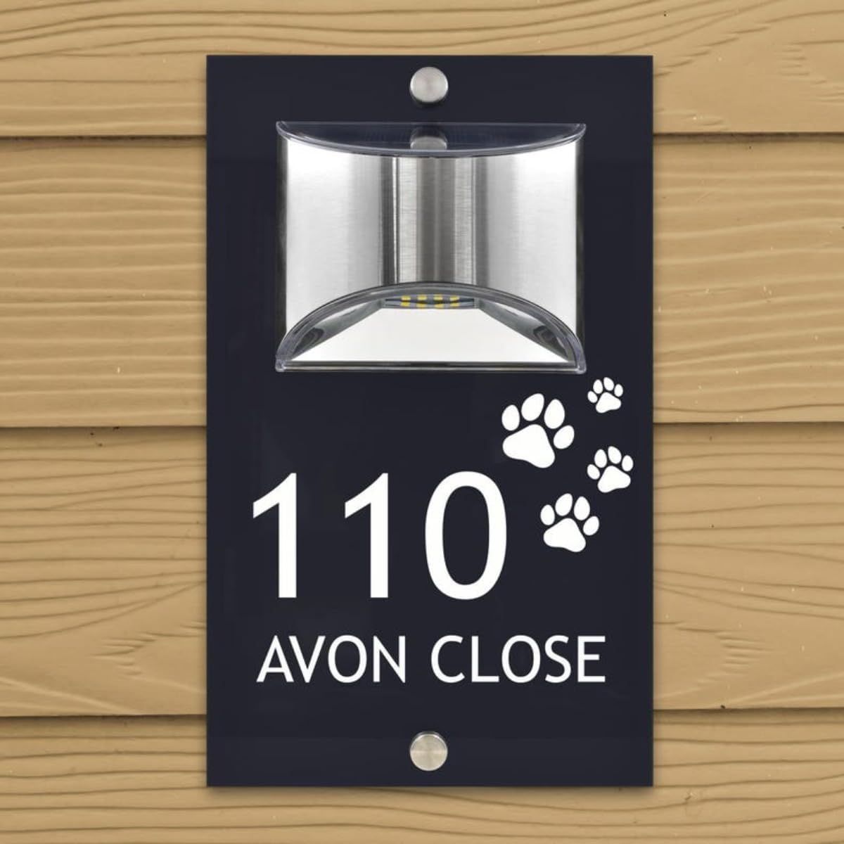 Personalized Solar House Numbers for Outside Custom Solar Address Sign LED Address Numbers Modern Plaque for Home (S1,32x20cm)