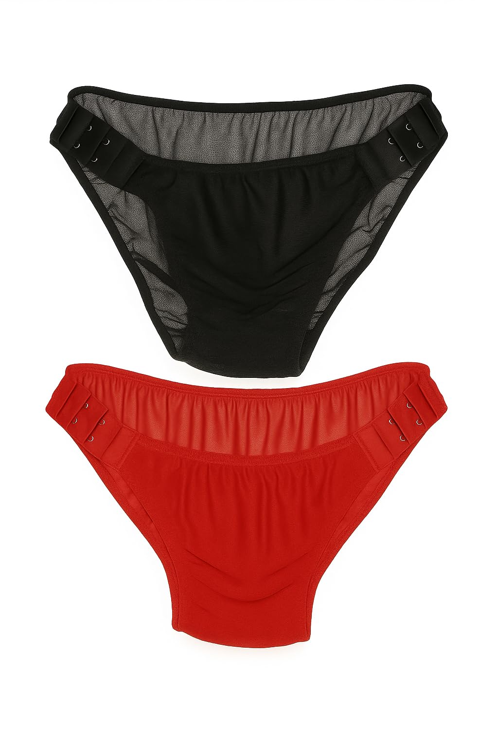 Women's High-Cut Panties Set, Black and Red, 2-Piece L-image-21