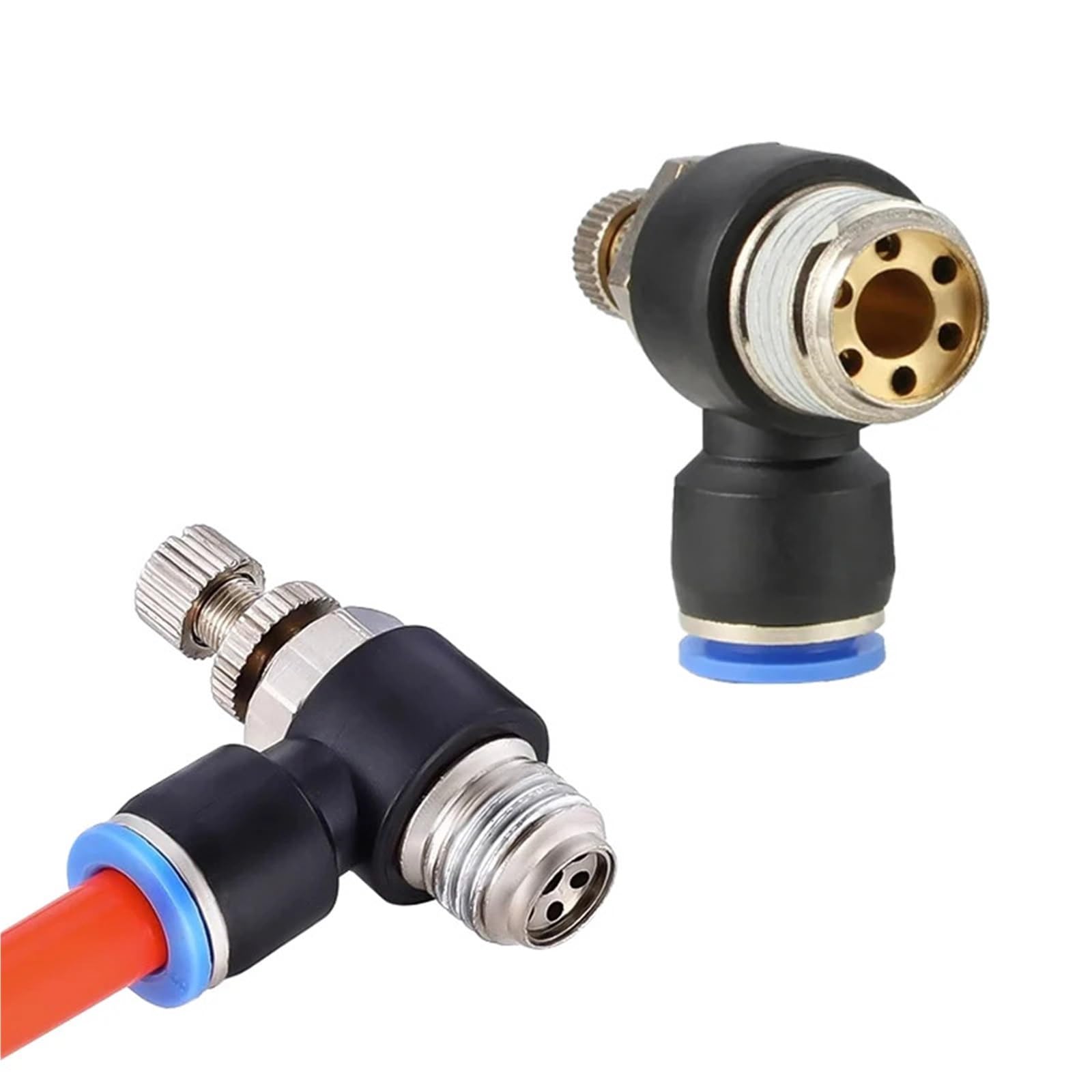 5Pcs SL Type Fast Connection Pneumatic Fitting 4 6 8 10 12mm Air Speed Regulating Valves 1/8 1/4 3/8 1/2 Inch Throttle Valve(SL8-04 (1I2))