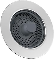 Hibbent 3 az 1-ben Mosogató Dugó Rozsdamentes Acél Szűrővel, Univerzális Lefolyó Zárószelep Konyhai Mosogatóhoz 22mm Mélységhez 1