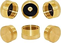 Vista 1 de Joywayus 6 tapas de botella de propano de latón macizo universal para todos los cilindros de tanque de gas de 1 libra sellados tapas de protección