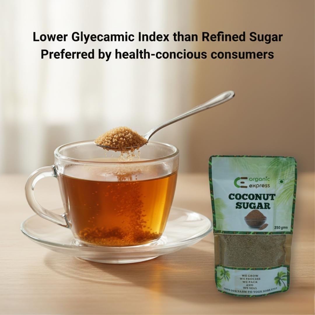 Organic Express Coconut Sugar Organic | 250 gram | Natural Sweatner | Recommended for Health concious and diebetic patient | Natural, Unrefined, Chemical free sugar 2