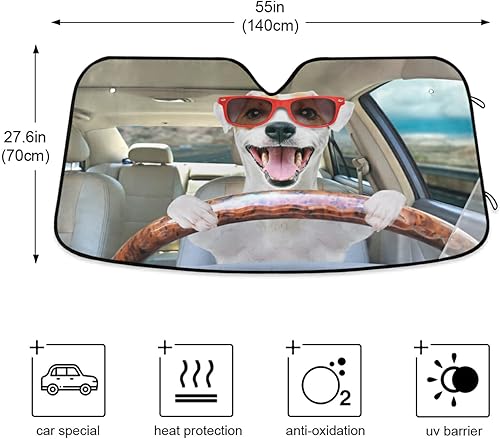 Vista 22 de Gredecor Parasol para parabrisas, diseño hippie y bohemio, hongos mágicos, parasol para automóvil, bloquea los rayos UV y protección contra