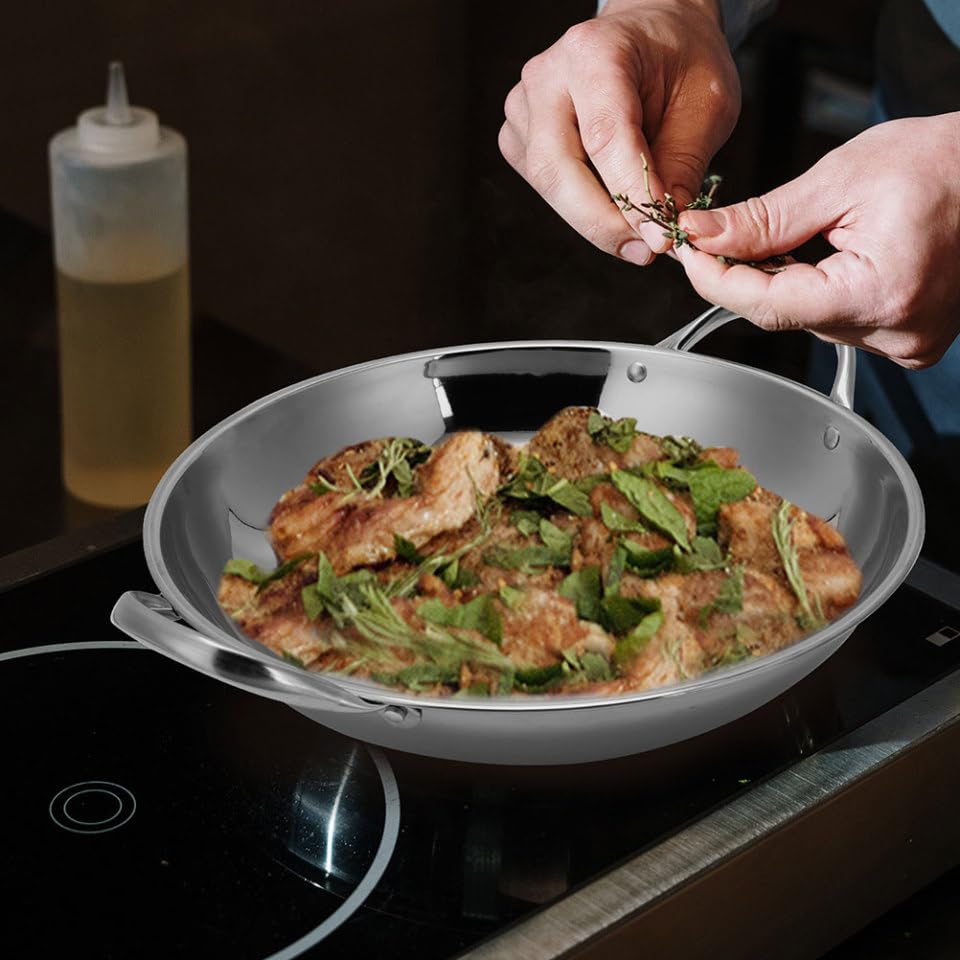 Wok de cocina Cabilock de acero inoxidable con doble mango miniatura 4