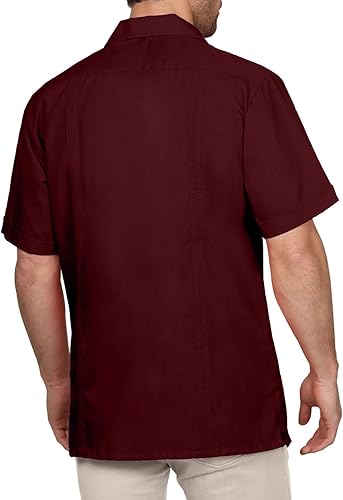 Miniatura 3 de NE PEOPLE - Camisas de manga corta con botones estilo guayabera cubana para hombre, tallas S a 4XL