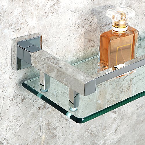 Alise Gc2000 Sus 304 Stainless Steel Bathroom Glass Shelf Wall Mount 20 Inch,Polished Chrome #TOP5