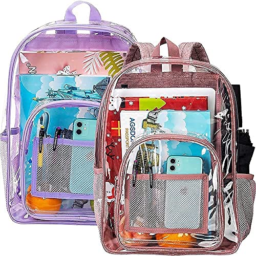 Agsdon Clear Backpack For Women And Men, Heavy Duty Transparent Bookbag - 16" See Through Large Backpacks Stadium Approved #TOP17