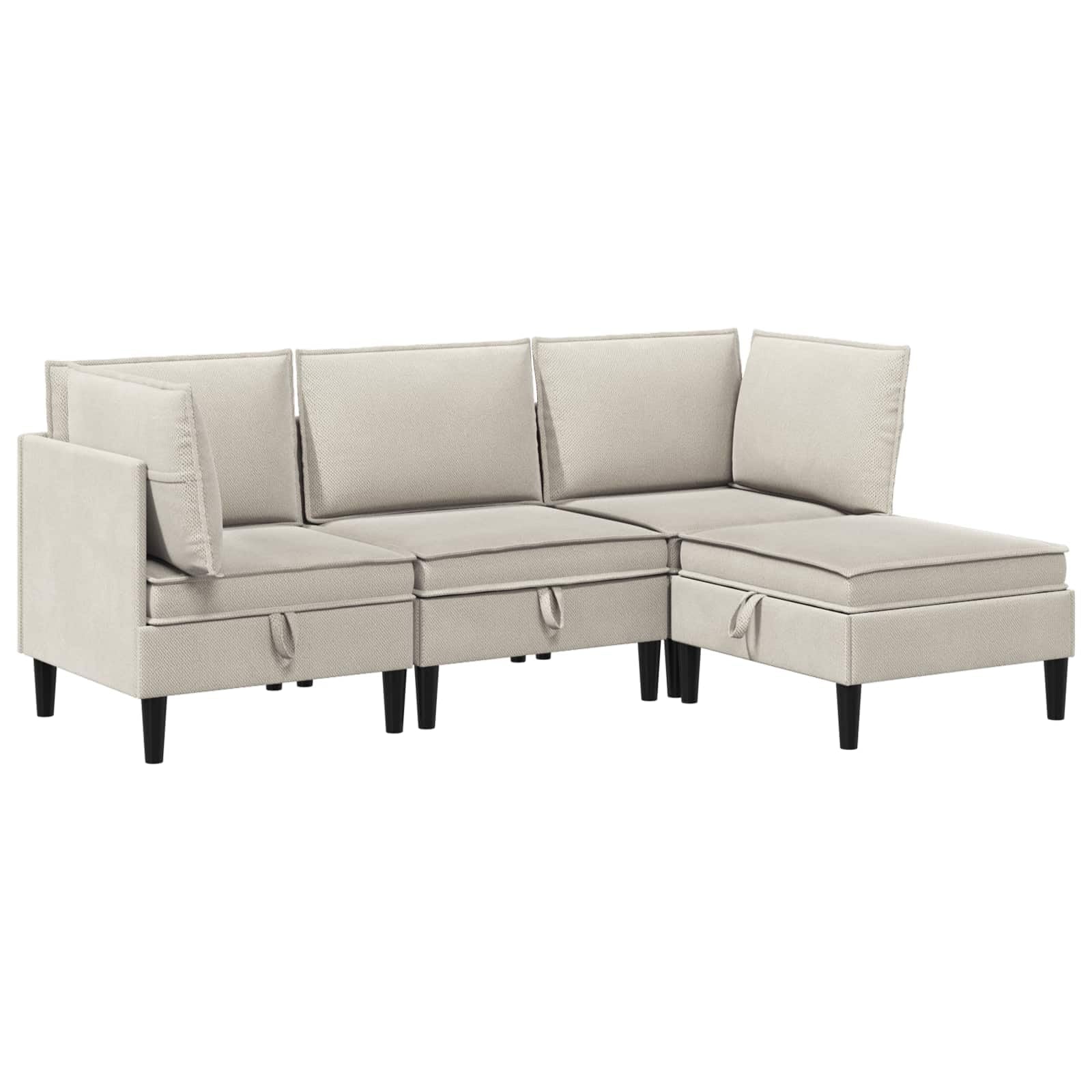 Genérico Juego de Muebles de salón 4 uds. Avena Tela,Mobiliario,Sofás,210 x 140 x 82 cm-3413785