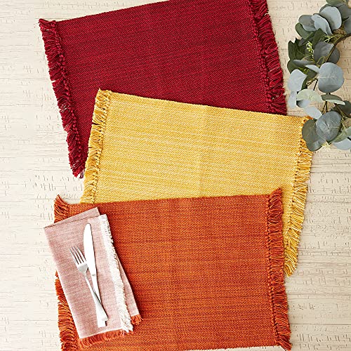 Dii Variegated Tabletop Collection, Placemat Set3X19, Burnt Orange, 6 Piece #TOP7