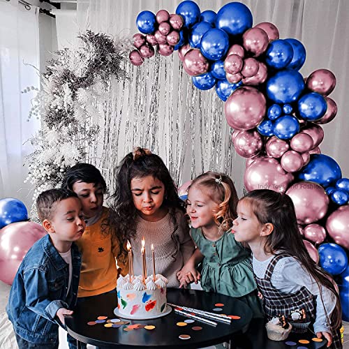 Image of Just Party 25Pcs Lavender & 25Pcs Blue Metallic Chrome Balloons with Shiny Surface For Birthdays /Anniversary /Engagement /Baby Shower /bachelorette Party Decorations (Pack of 50)