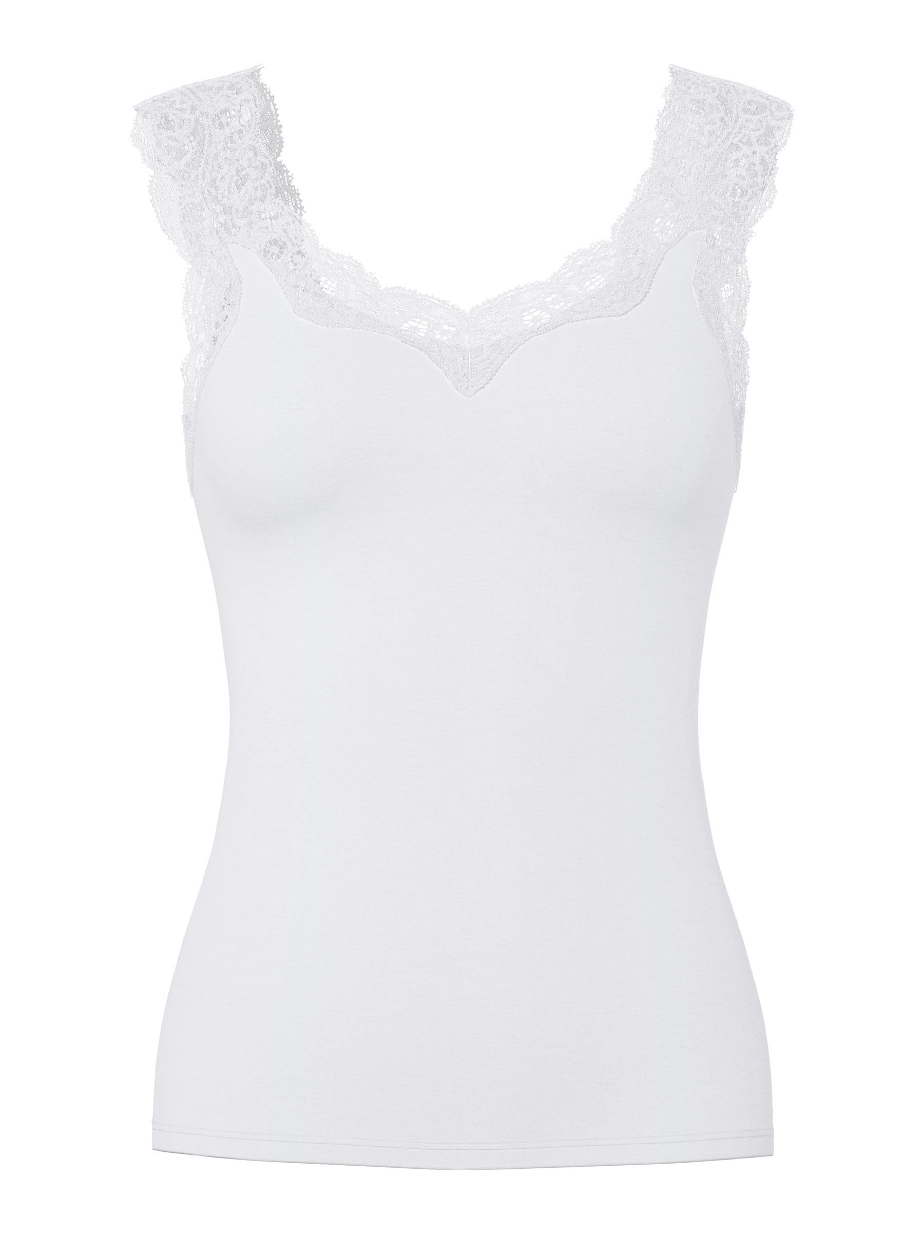 Pieces Women's Bright White Pcbarbera Lace Top Noos Top, M