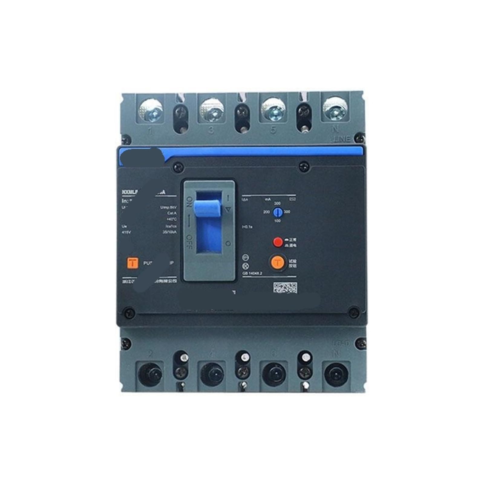 Disjoncteur boîtier moulé protection fuites NXMLE-250H 200A AC400V tétrapolaire