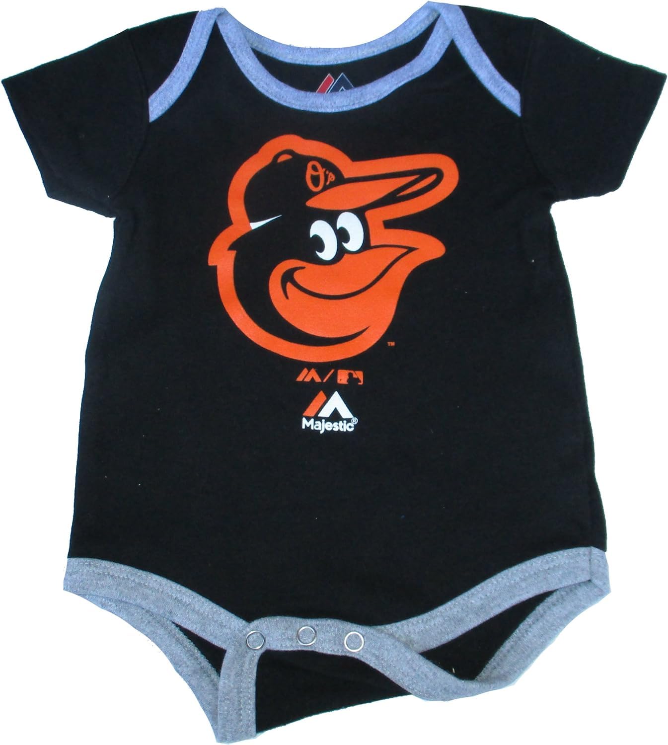 VF Baltimore Orioles Team Logo Infant Creeper Bodysuit - Black (Black, 0-3 Months, Baltimore Orioles)