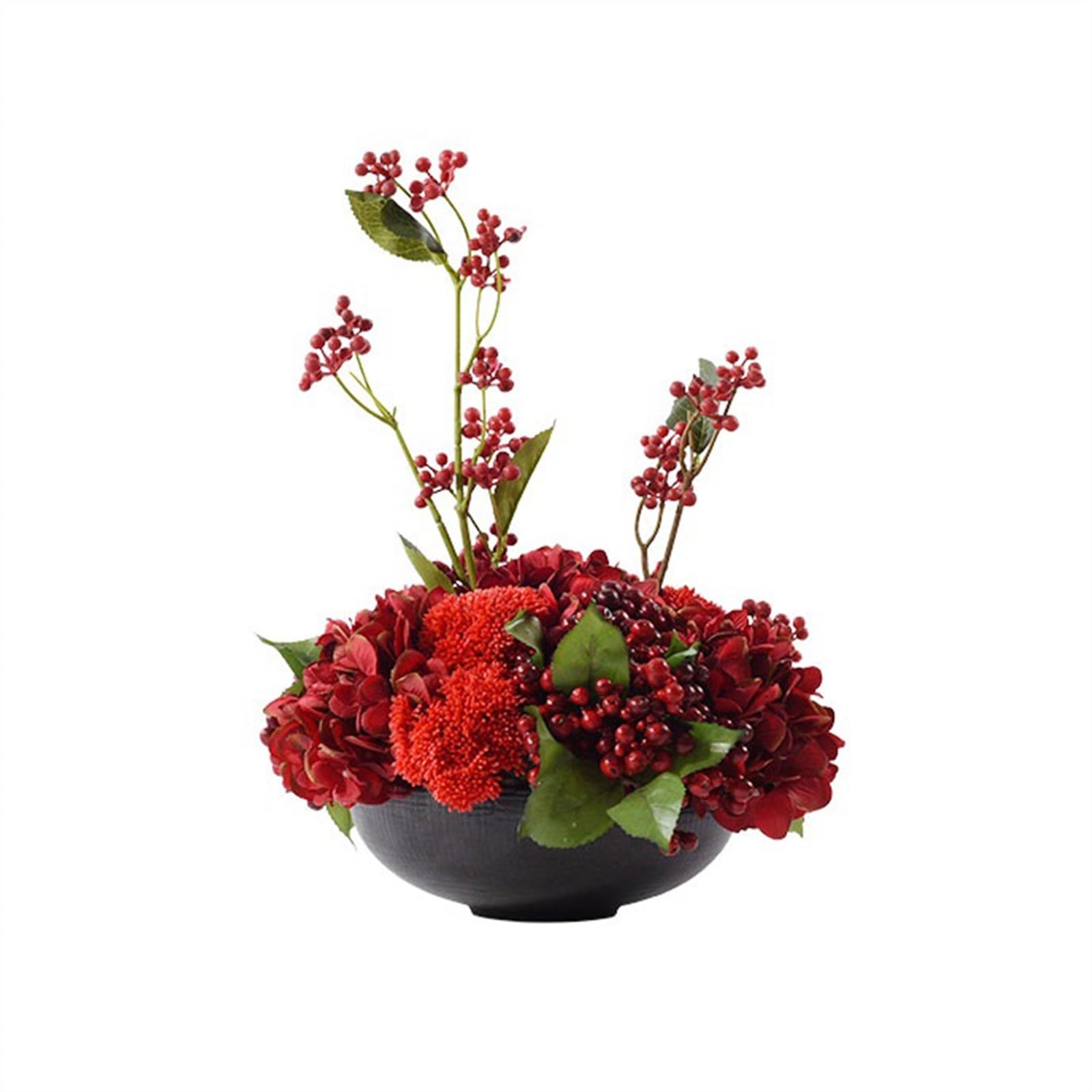 Bx9rE7tK3g Faux Flowers with Vase Red Fake Flowers Living Room Table Flower Arrangement Chinese Restaurant Home Floral Decorations Simulation Artificial Flowers