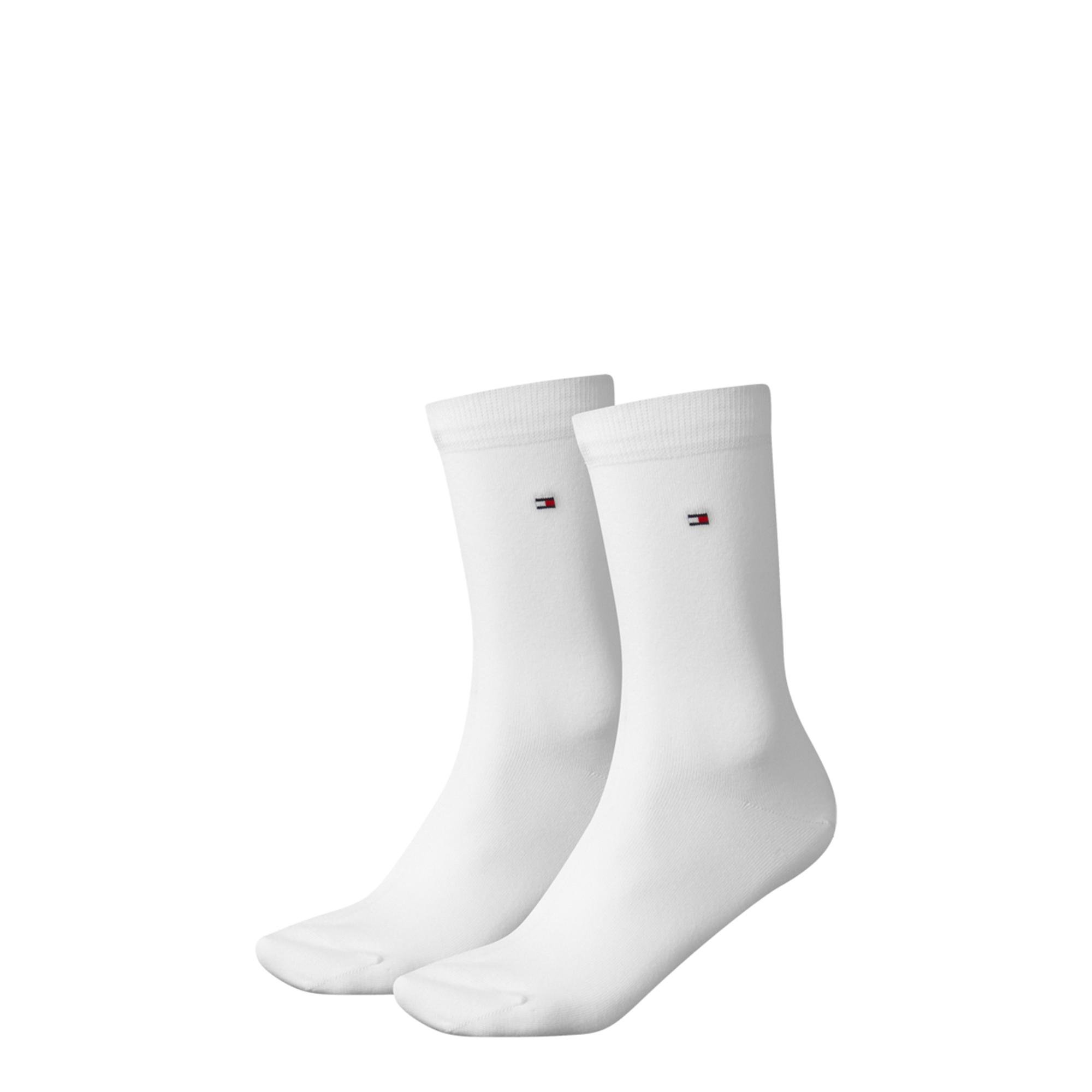 Tommy Hilfiger Women's White - Casual Socks - 2 Pack - Clothing - Socks - Ankle Socks - Signature Embroidered Logo
