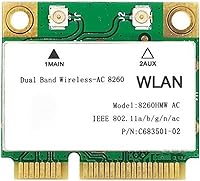 Vista 21 de Adaptador Wi-Fi M.2 Legacy para Intel 9461 Wireless-AC WiFi de 433 Mbps con Bluetooth 5.1 Tarjeta de red de 2.4 GHz y 5 GHz Diseñado para CPU