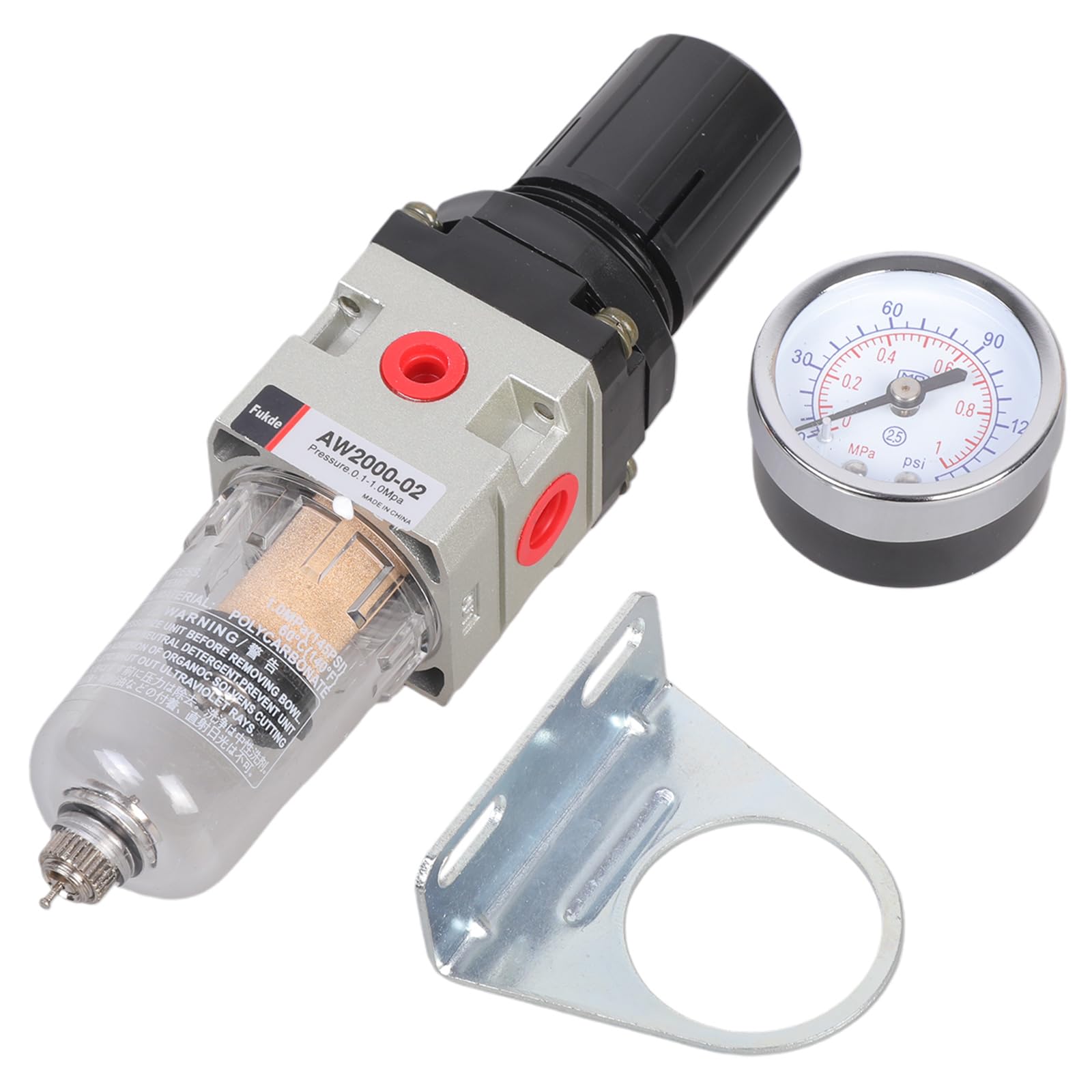 Buxuaaaa Multicolor 1/4 Bspt Air Filter Regulator Combo Precisions Pressure Regulator Ensuring & Air Sources For Workshop Environment Pressure Combo