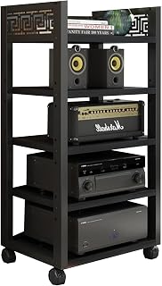 Media Storage Cabinet, 5 Tiers Audio Video Media Stand Cabinet Shelves, CD Rack Entertainment Stereo Component Organizer, for Home/Office (Color : A)