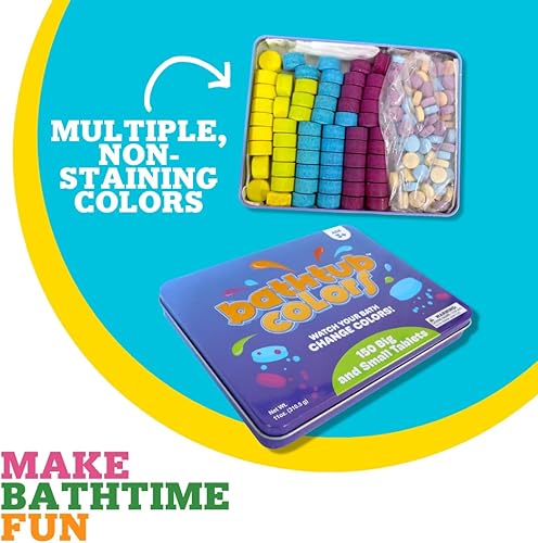 Miniatura 4 de Kid Made Modern - Gotas de baño - Tabletas de color de baño para niños - 150 tabletas - Gotas de color de agua de baño - Diversión para el baño para