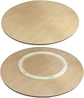 Vista 12 de Kitchen Lazy Susan - Tocadiscos de madera grande para mesa redonda, bandeja giratoria para servir, rotación flexible de 360 ° para compartir Blanco-A