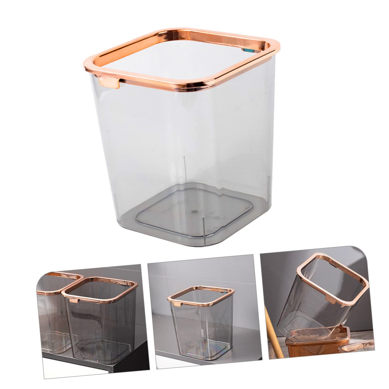 Cabilock Cestino Spazzatura Da Tavolo Mini Tipo Cestino Contenitore Per Rifiuti in Plastica Domestico Leggero e Pratico