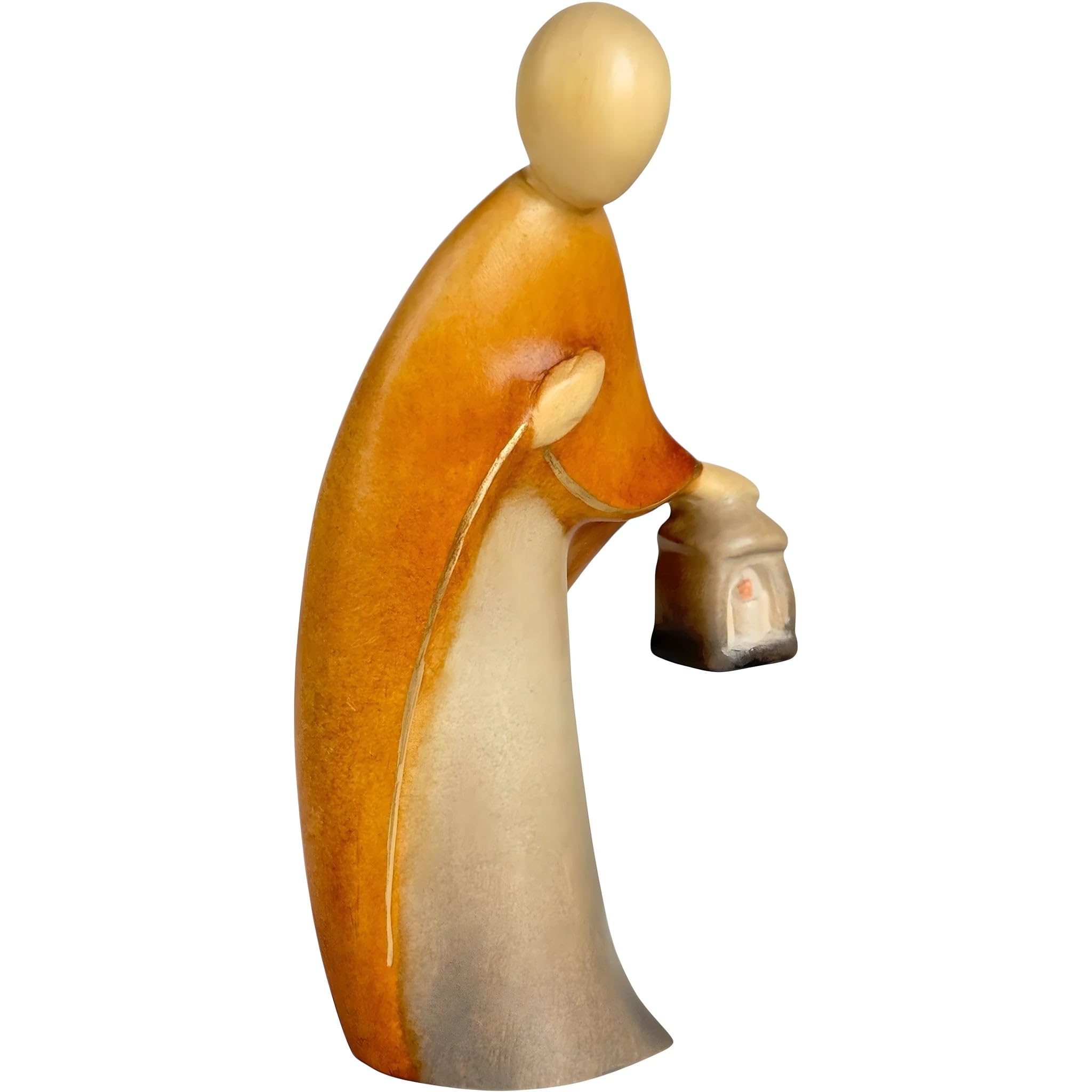 Dolfi | St. Joseph Carved in Wood 14 cm | Natural Wood in Val Gardena | Nativity Figure