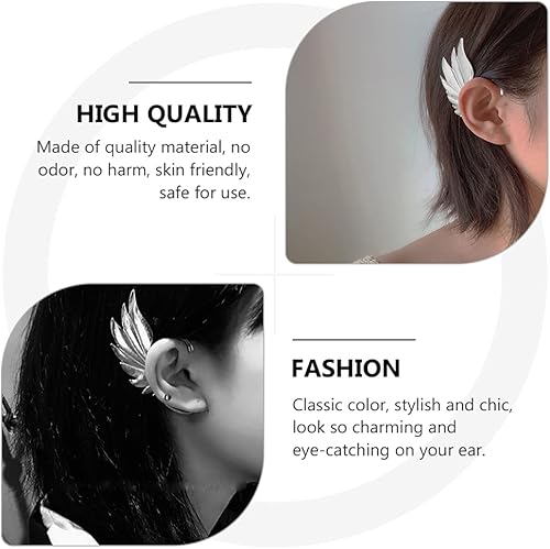 Miniatura 7 de Generic 2 piezas de elfo orejeras de ala de ángel elfo, pendientes de oreja en orejas, pinzas para la oreja, sin perforación, para Halloween Cospaly