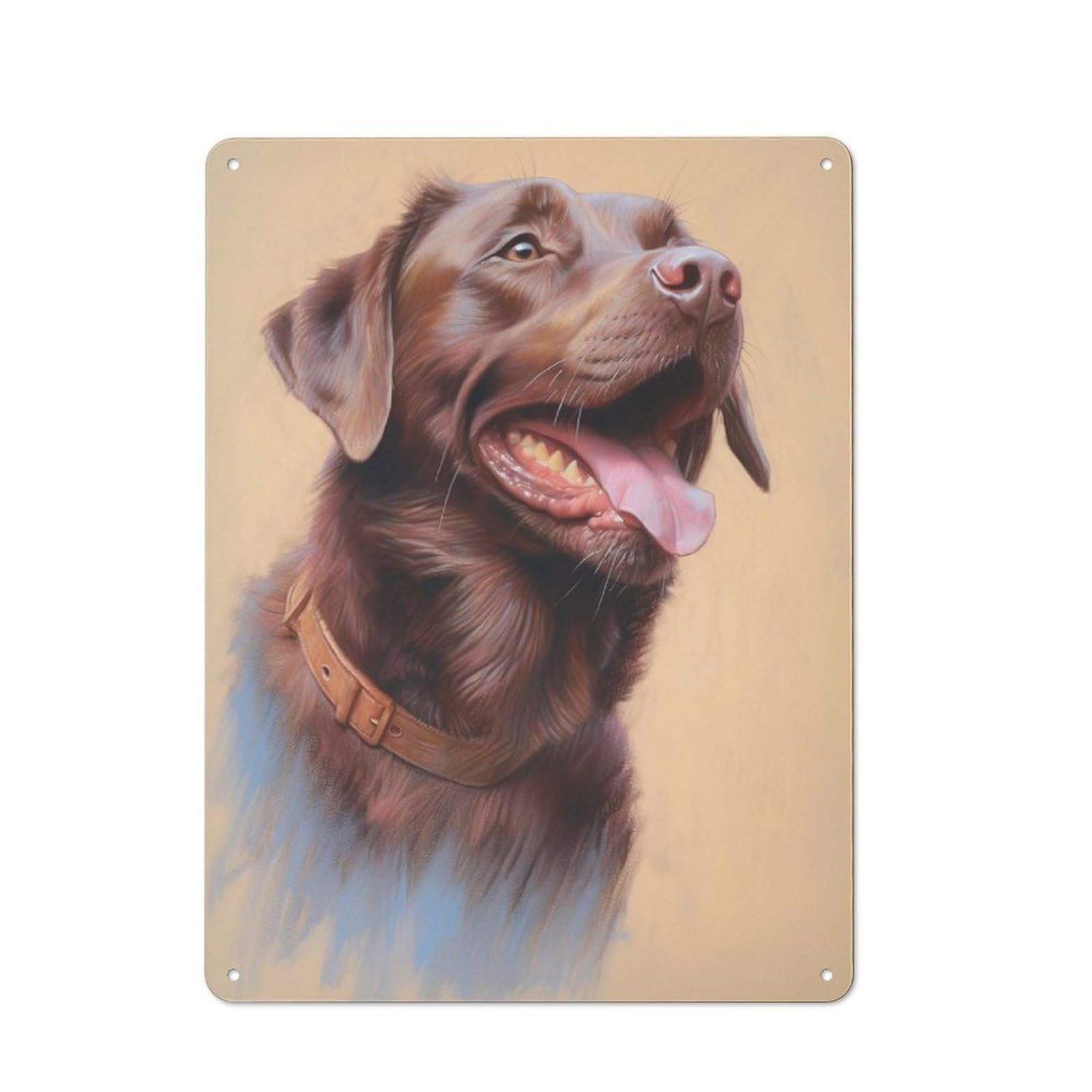 Junmoney Labrador Retriever Sketch For Dining Room Or Kitchen, Vintage Metal Sign 40X30cm, Gift For Dining Room Decor Fans During The Christmas Season