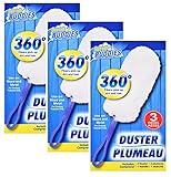 3 Packs Scrub Buddies 360 Degree Static Dusters 3 Handles 6 Dusters Clean Wood and Metal
