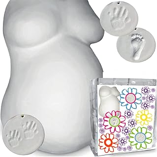 Belly Cast kit Pregnancy - Belly Molds kit Pregnancy and Baby Handprint Footprint Product (Pregnancy Maternity 5 Rolls Plaster and 2 Bags Modeling Clay)