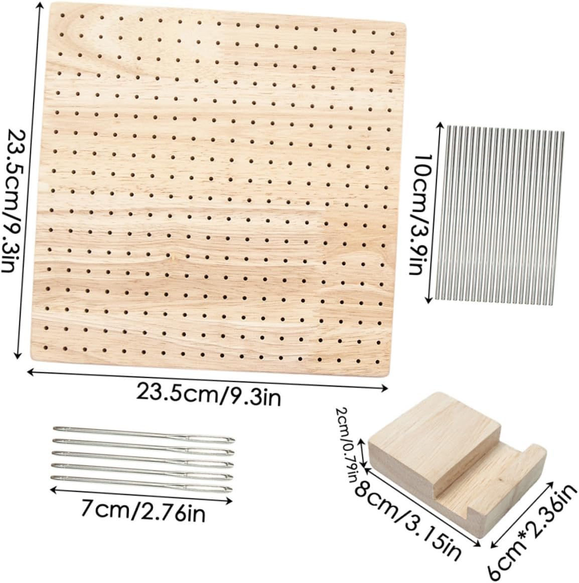 Square Crochet Blocking Board Set for Craft Lovers with Needles