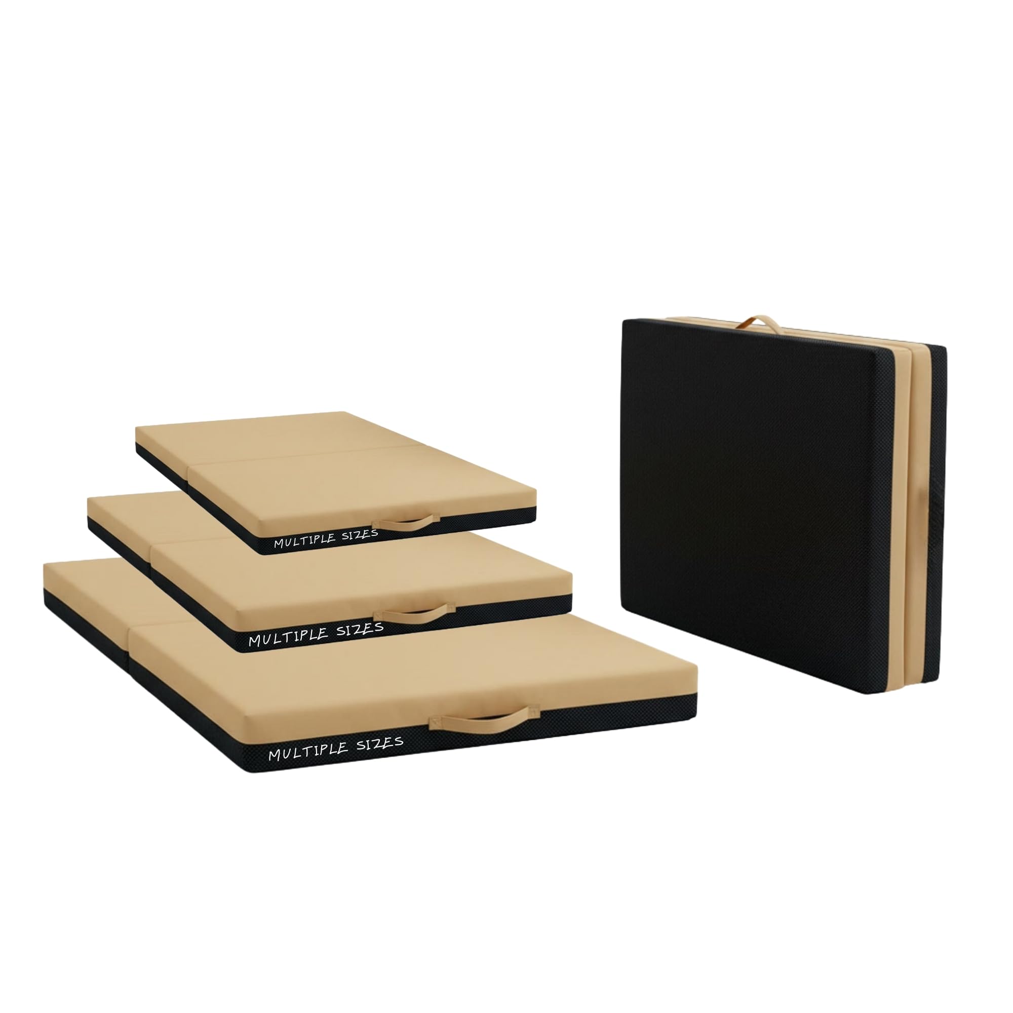 Non Slip Gymnastics Bi Fold Exercise Crash Landing Tumbling Mat For Yoga Aerobics Crashing Training Schools (Beige, 200cm x 75cm)