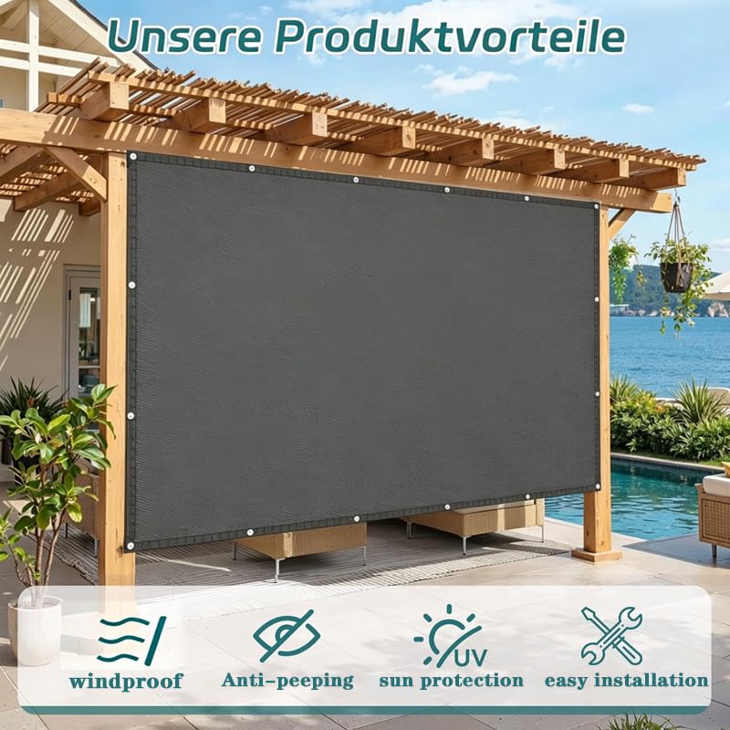 Voile d'ombrage terrasse 2.8x4m imperméable résistant UV avec oeillets pour camping