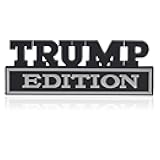 GeeGeeTop Universal Trump Edition Emblem Sticker Replacement Car Truck SUV Compatible with Ford F150 Jeep Dodger Chevrolet Badge Tailgate Badge Front Grille Hood Trunk (Black+White)